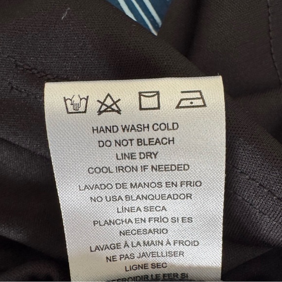 NSR Navy Blue Floral with Metallic Stripes Midi Dress Medium - Picture 13 of 13